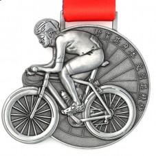 antique silver 3d cycling sports medals