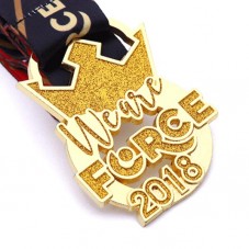 gold glitter enamel dance award medals