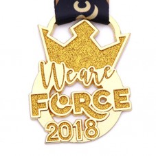 gold glitter enamel dance award medals