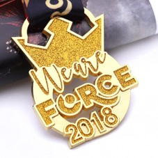 gold glitter enamel dance award medals
