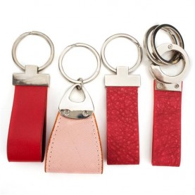Custom Logo Metal Keychain Gift Pu Car Engraved Leather Keychains