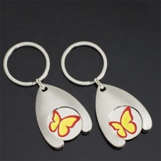 butterfly metal keychain for cart