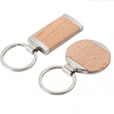 custom logo metal wood keychain blank