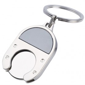 Custom Metal Supermarket Shopping Cart Token Keychain Trolley Coin Keyring
