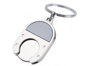 Custom Metal Supermarket Shopping Cart Token Keychain Trolley Coin Keyring