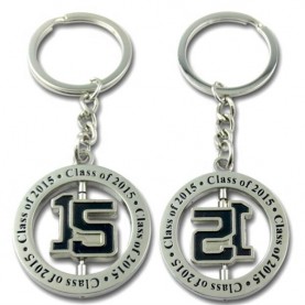 Double sides metal logo school class rotate enamel keychain for gift Double sides metal logo school class rotate enamel keychain for gift