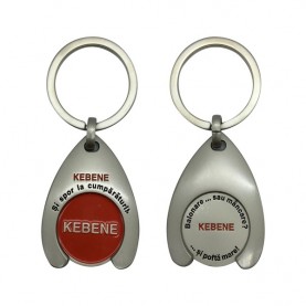 Factory Price Waterdrop shape Enamel Holder Token Coin Keychain for Promotional