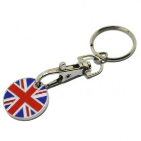 Oem metal enamel mini holder uk keyring trolley token coin keychain Oem metal enamel mini holder uk keyring trolley token coin keychain