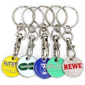 Promotional Metal Euro Coin Token Supermarket Trolley Coin Keychain Promotional Metal Euro Coin Token Supermarket Trolley Coin Keychain