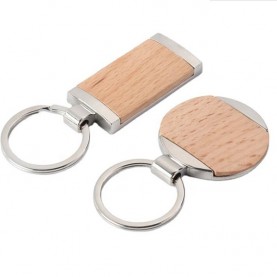 Sublimation keyring business souvenir custom logo metal wood blank keychain