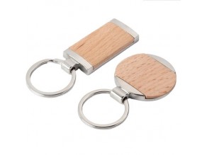 Sublimation keyring business souvenir custom logo metal wood blank keychain