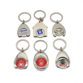 Wholesale Alloy Plating Metal Key chain Supermarket Shopping Holder Keychain