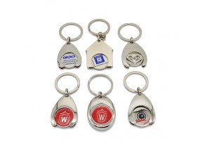 Wholesale Alloy Plating Metal Key chain Supermarket Shopping Holder Keychain