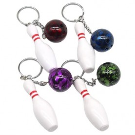 Wholesale gifts plastic sports keyring 3d shine multicolor bowling keychain Wholesale gifts plastic sports keyring 3d shine multicolor bowling keychain