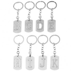 Wholesale stainless steel hollow 26 logo letter keychain initial