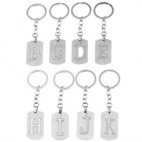 Wholesale stainless steel hollow 26 logo letter keychain initial Wholesale stainless steel hollow 26 logo letter keychain initial