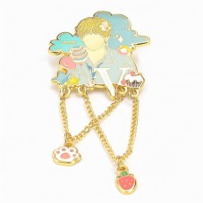 Brooch Enamel Chain Lapel Pin