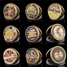 army souvenir Enamel Antique Gold Coin