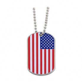 China Factory Custom Shape American Flag Printed Military Dog Tags
