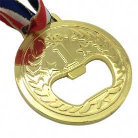 Custom 2D Design Logo Metal Running Sport Award Bottle Opener Star Medal