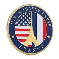 Military fan gold plated coin