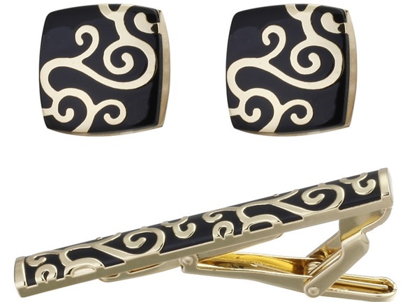 Cufflinks and Tie Clip Set