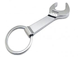 BLANK SOUVENIR ENGRAVED LOGO BEER SPANNER WRENCH KEYCHAIN